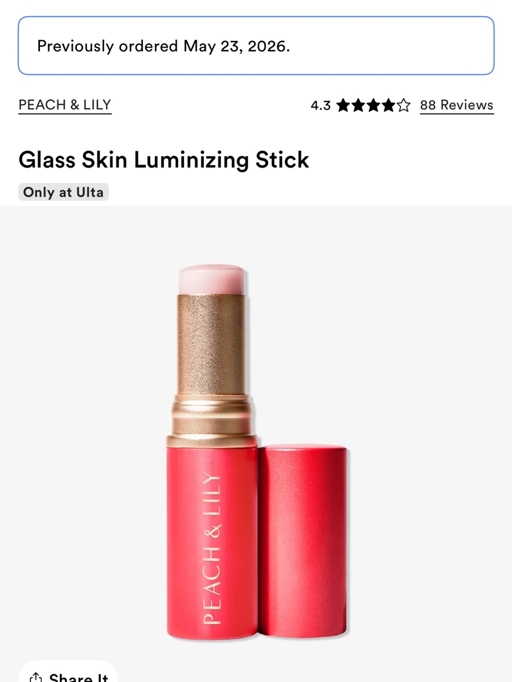 Peach & Lily Glass Skin Luminizing Stick